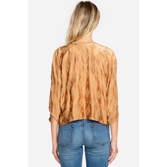 Johnny Was Vevina Satin Cream Shirt M - Picture 3 of 9